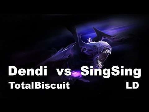 Dendi+TotalBiscuit vs SingSing+LD Double Trouble Dota 2