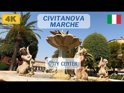 CIVITANOVA MARCHE, italy 4k walking tour, morning real city life, Marche region, holiday idea