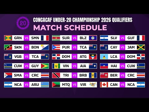 Qualifiers: Match Schedule | CONCACAF U20 Championship 2026.