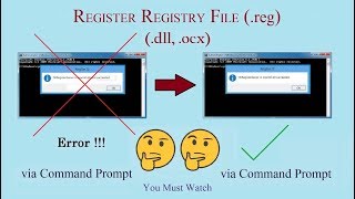 How to Register Registry File (.DLL, .OCX) via Command Prompt