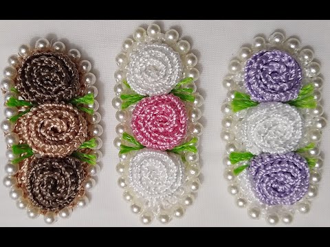 Presilha de Flores em crochê - Linda e Fácil de fazer (Veja o Passo a Passo)