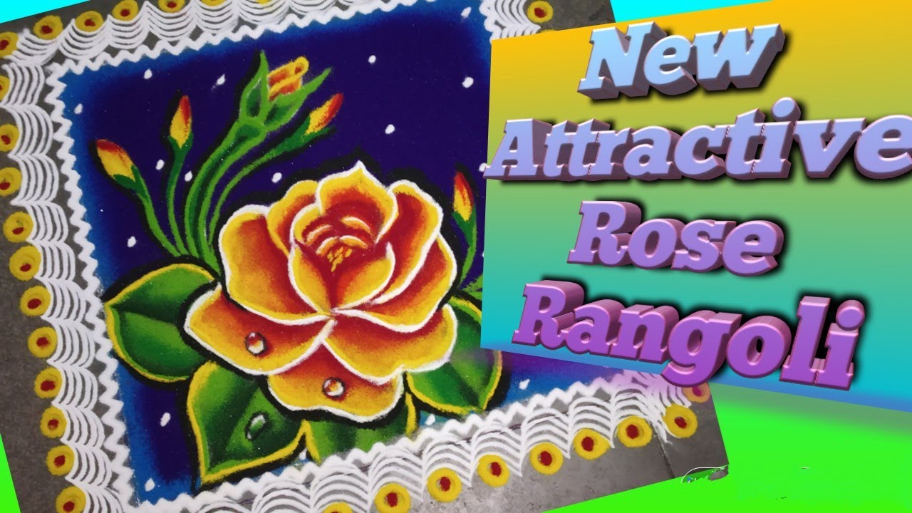 Beautiful rose rangoli design by jyoti