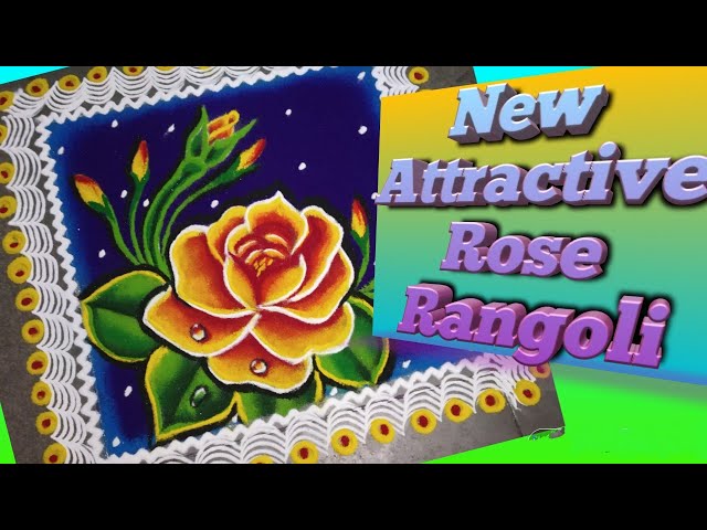 Beautiful rose rangoli design by jyoti