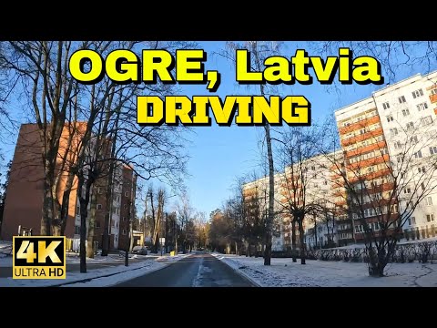 【4K60】Driving in OGRE city, Latvia. // December 21, 2021