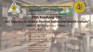 39th Kapihang OH: "Act Together to Build a Positive Safety and Health Culture"