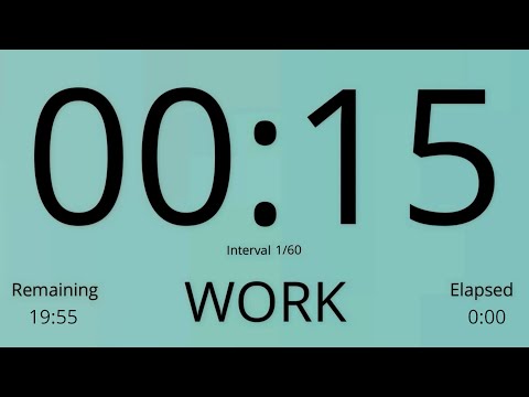 Tabata Timer 15/5 - HIIT Timer 15/5 - Interval Timer 15/5 ( without music )