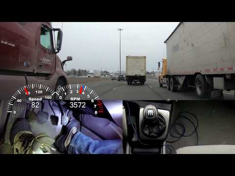 (44) manual transmission highway (no rev match) downshift to pass