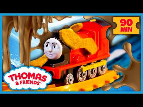 A New Washer Helps the Muddy Trains Get Clean! | Thomas & Friends: Watch Out Thomas! | 90 Minutes - Kids TV Series, Kingdom Kids Zone - Thomas & Friends