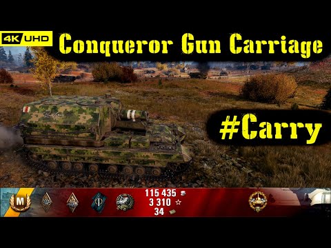 World of Tanks Conqueror Gun Carriage Replay - 5 Kills 7.4K DMG(Patch 1.6.1)