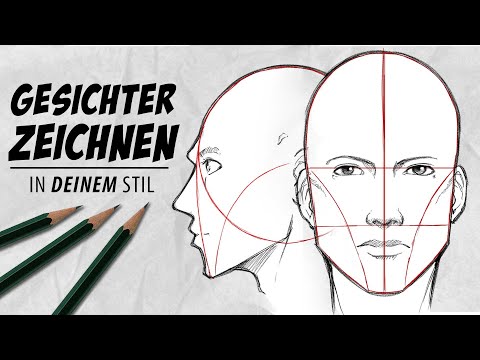 GESICHTER zeichen | In DEINEM STIL | Von vorne + seitlich | Drawinglikeasir