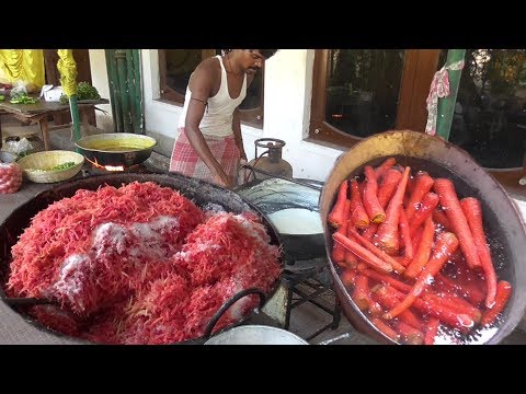 Gajar (Carrot) Ka Halwa Full Preparation For 100 People |Tasty & Healthy Sweet|Street Food Loves You Video