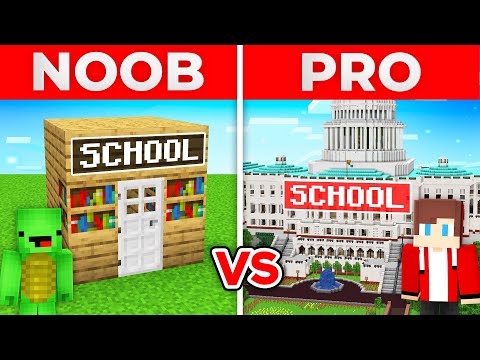 INSANE school build challenge - NOOB vs PRO in Minecraft