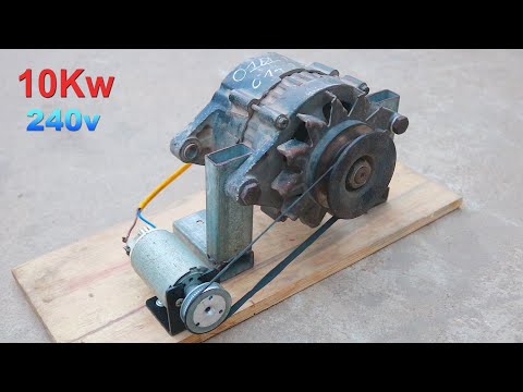 How to generate homemade infinite energy with a car alternator and an engine 💡💡💡💡💡