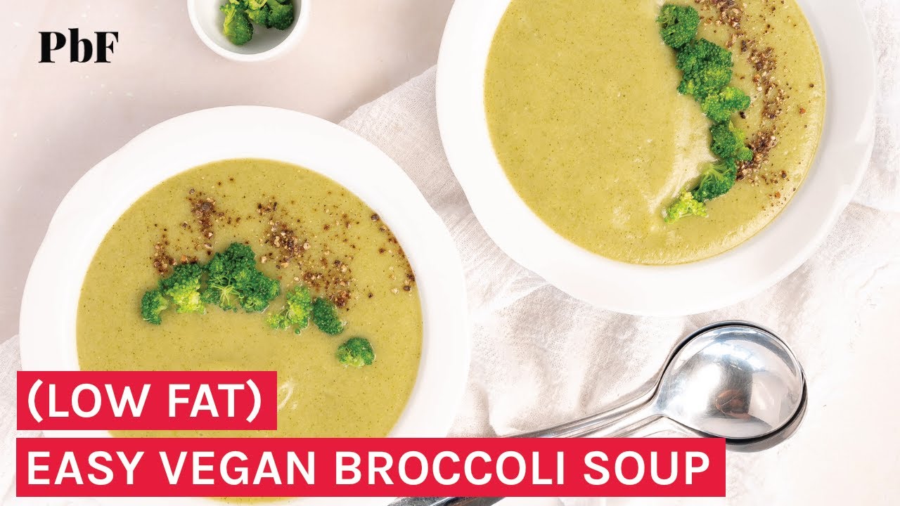 A Basic Easy Vegan Broccoli Soup Recipe That's Low Fat Too