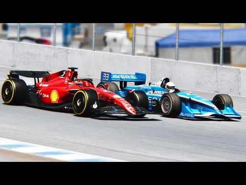 Ferrari F1 2022 F1-75 vs IndyCar 1999 at Laguna Seca