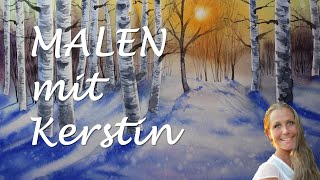 Loose Watercolor - BIRKEN im Schnee...AquarellMALEN mit Kerstin