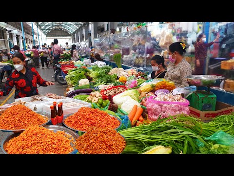 Natural Living In Cambodian Market - Fresh Morning Street Food For Sales @ Boeng Trabaek Market