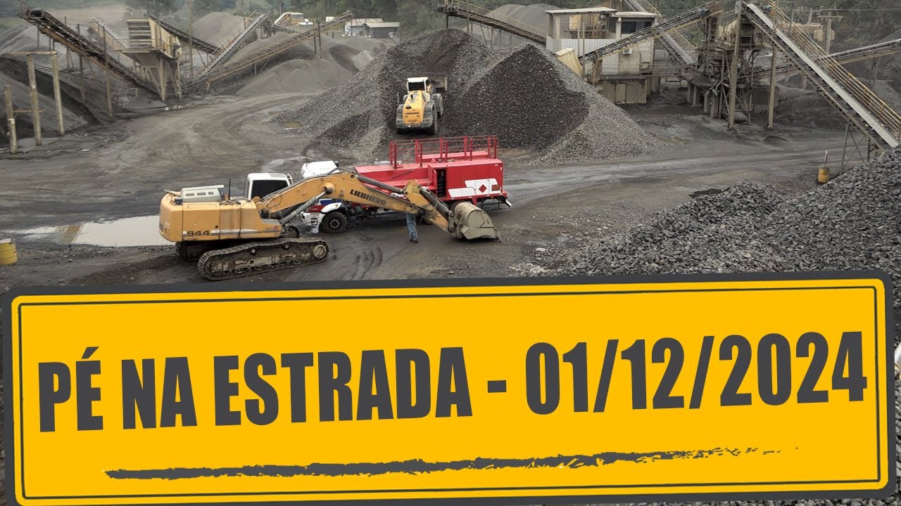 Logística do basalto e paisagens da estrada