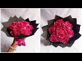 How To Make Ribbon Rose Flower Bouquet DIY Satin Ribbon Rose Flower Bouquet