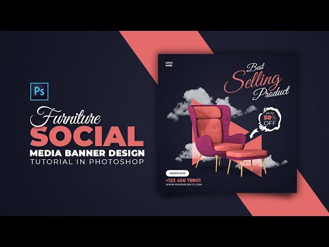 How to Design Furniture Social Media Banner Adobe Photoshop Tutorial Speed Art Grafix Mentor