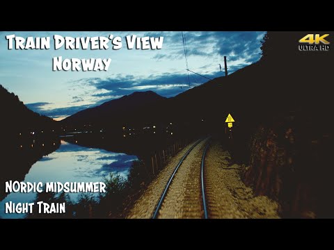 4K CAB VIEW: Nordic midsummer night train from Oslo to Ål