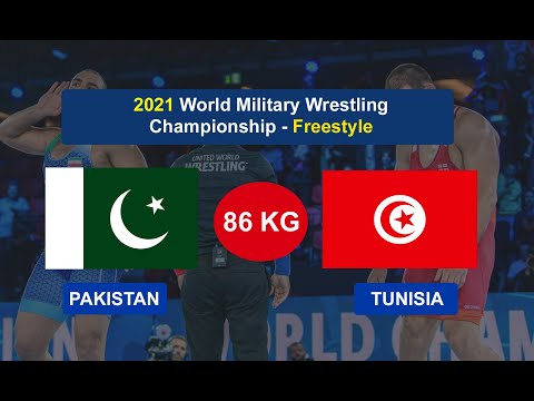 PAKISTAN vs TUNISIA- World Military Wrestling Championship 2021, Tasawar vs MNASRIA, Freestyle,74 kg