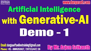 Artificial Intelligence with Generative-AI tutorials || by Mr. Arjun Srikanth On 11-06-2025 @7AM IST