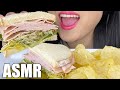 ASMR Classic Turkey Sandwich Potato Chips Crunchy Eating Sounds NO TALKING ASMR Phan