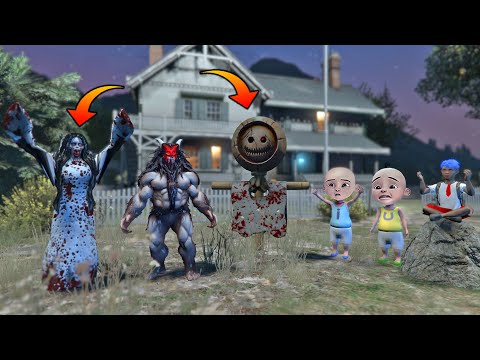 UPIN IPIN BERTEMU KELUARGA BONEKA HANTU JELANGKUNG, BOCIL & ATUK TAKUT - GTA 5 BOCIL HORROR