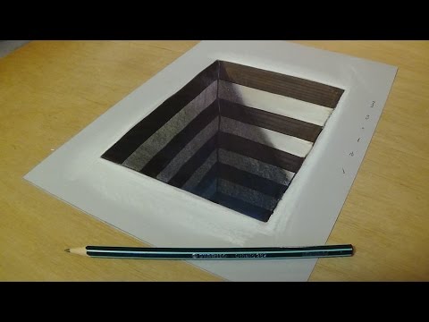 How to Draw 3D Hole - Easy Anamorphic Illusion - Trick Art on Paper