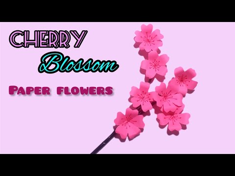 How to make paper flowers |easy cherry blossom paper flowers|Diy paper flowers
