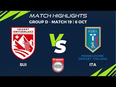 Group D, Match 19 - SUI vs ITA | Highlights Dream11 European Cricket Championship, 2022 | ECC22.091