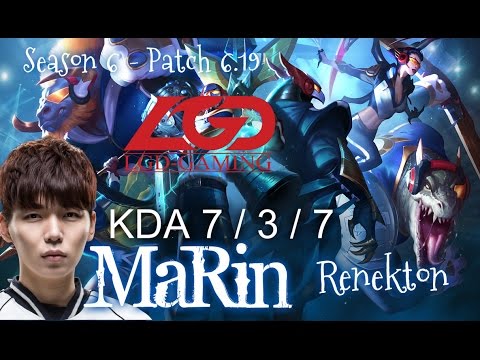 LGD MaRin RENEKTON vs MAOKAI Top - Patch 6.19 KR Ranked | League of Legends