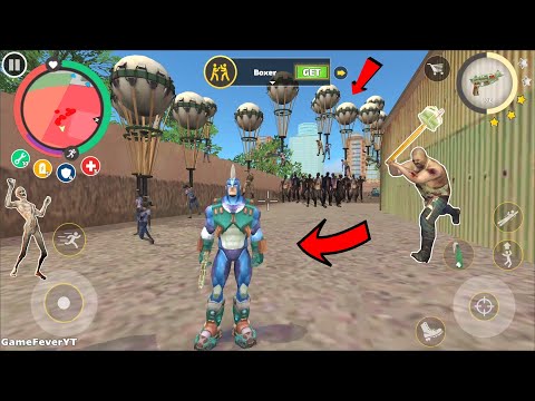 Rope Hero: Vice Town (Zombie Group in Behind Army Base) Zombies Hanging in Air - Android Gameplay HD