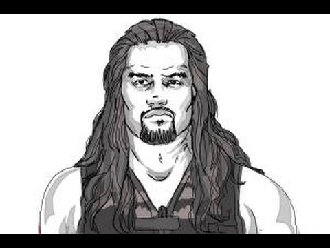 How to draw Roman Reigns from WWE - YouTube