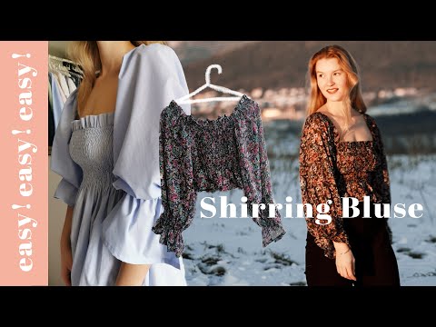 GESMOKTE BLUSE MIT PUFFÄRMELN NÄHEN | romantisches Oberteil mit shirring *Anfänger freundlich*