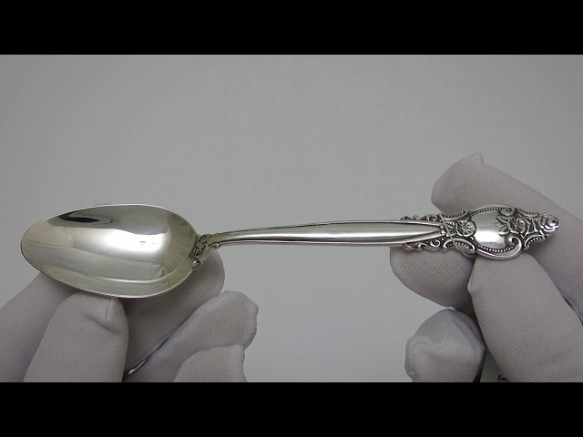 Чайная серебряная ложка с розочкой л36 Видеообзор