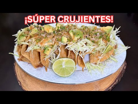 Tacos Dorados de Carne de Puerco | Receta Mexicana Crujiente y Fácil