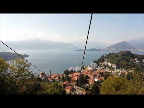 Going up by cable cars in Laveno Mombello