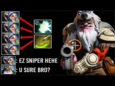 MACHINE GUN IS BACK TO META! 7.30 New Take Aim Crazy Fast Electric Sniper vs Meepo Dusa WTF Dota 2