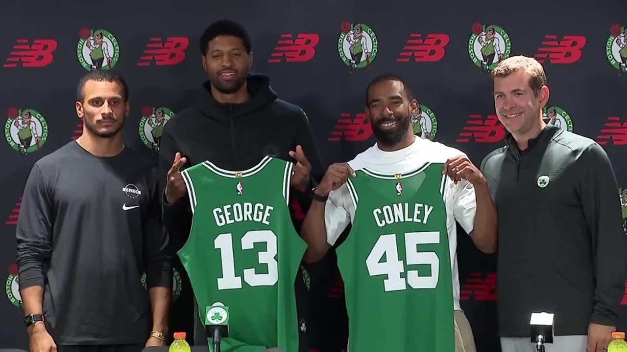 Paul George & Mike Conley FULL Celtics Introductory Press Conference