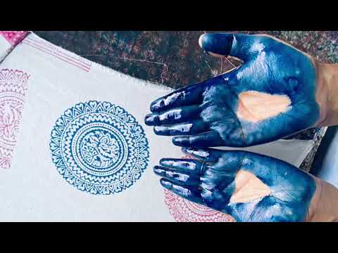 Khushi handicraft indigo blue shibori block print fabric