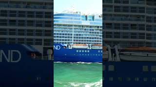 Celebrity Beyond cruise ship departs from the bow