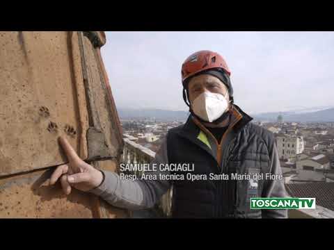 2021-01-07 FIRENZE - ORME DI ANIMALI SUL CUPOLONE DEL DUOMO