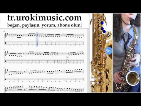 Saksafon tenor Nasıl Çalınır Miley Cyrus - Wrecking Ball Bölüm#1 Okul Öğretmen Notalar Eğitim