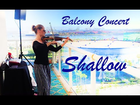 Electric Violinist Marta Z Performing Sunset Quarantine Balcony Concert for Neighbors - Shallow