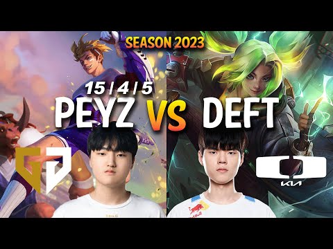 GEN Peyz vs DK Deft - Peyz EZREAL vs Deft ZERI ADC - KR Ranked
