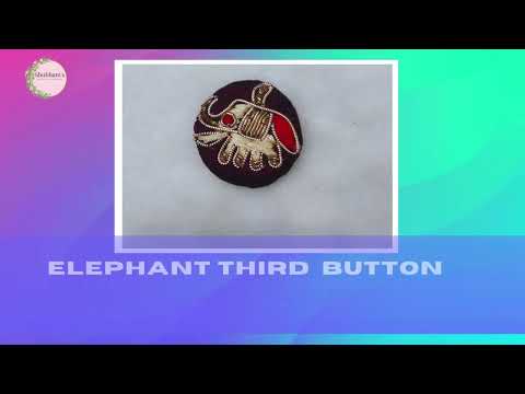 Button Indian Handcrafted elephant third print Work Embellishments Crafting Button For Dresses