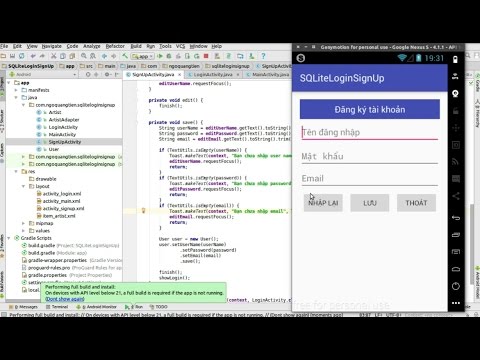 SignUpLogin SQlite Android