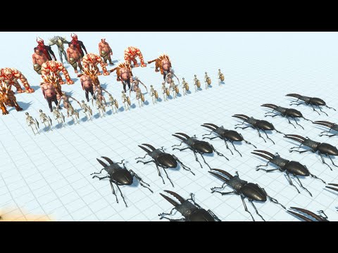 Giant Stag beetle vs Infernals - Animal battle - Battle ARBS - Animal Revolt Battle Simulator